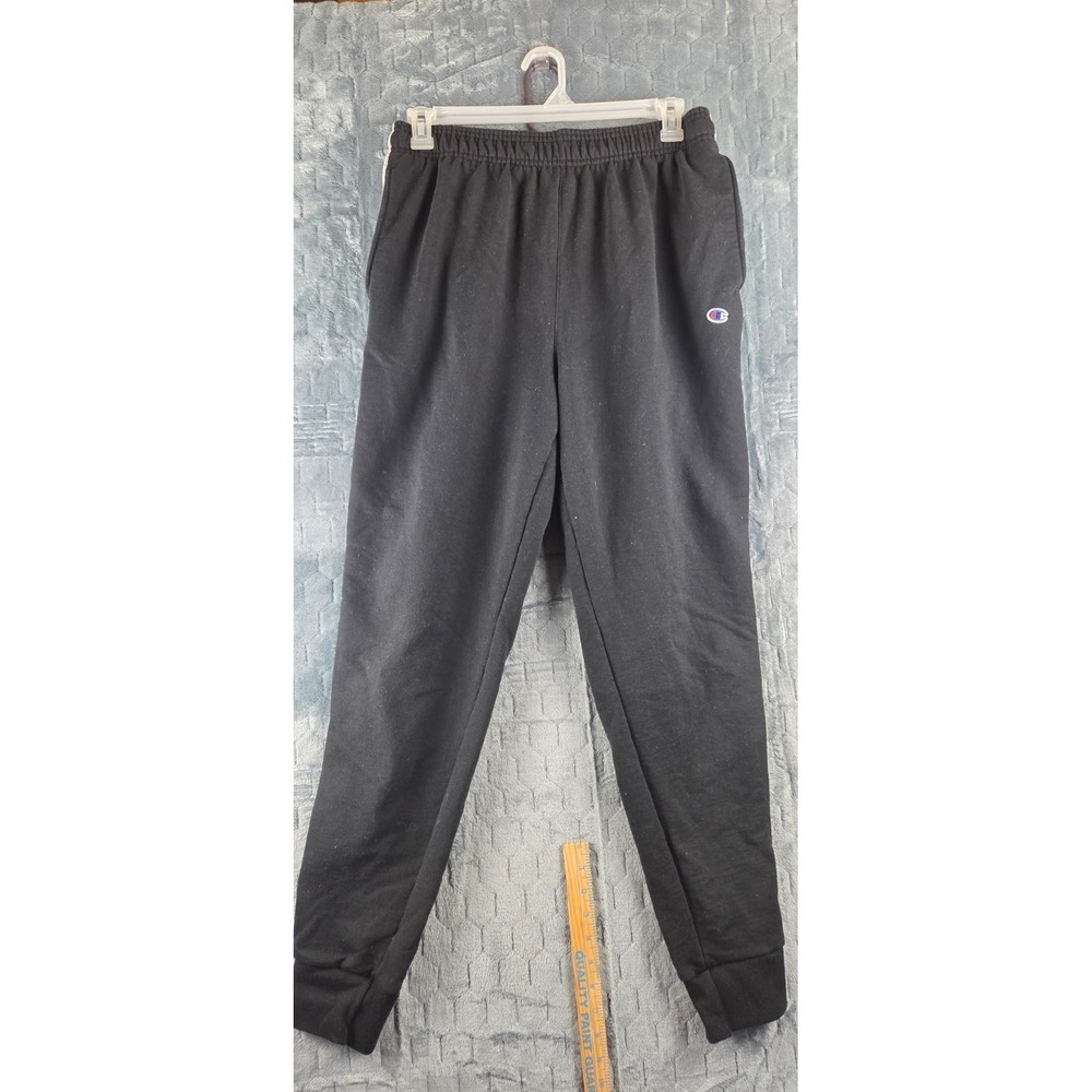 Black Champion Sweatpants with White and‎ Gray Stripe XL